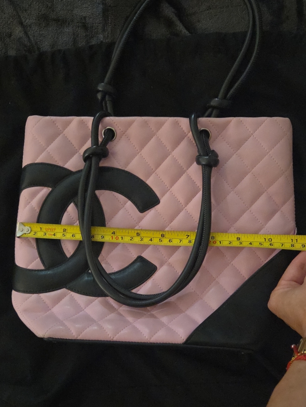 CHANEL CAMBON STUNNING AND RARE Pink Quilted Tote with Black Accents - Picture 14 of 14